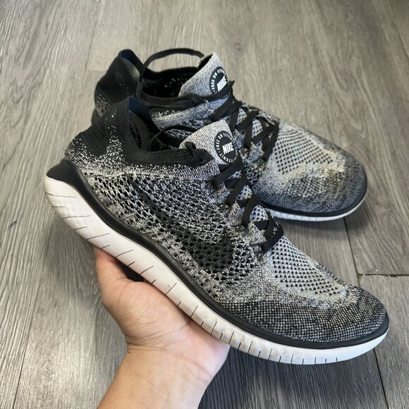 Nike Free RN Flyknit 2018 Men Size 12 Shoes Black Gray Sneakers